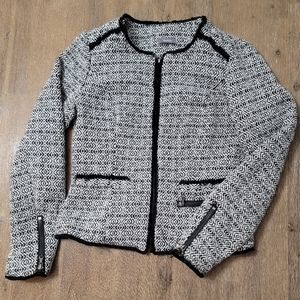 Yessica Zip Up Tweed Blazer Jacket